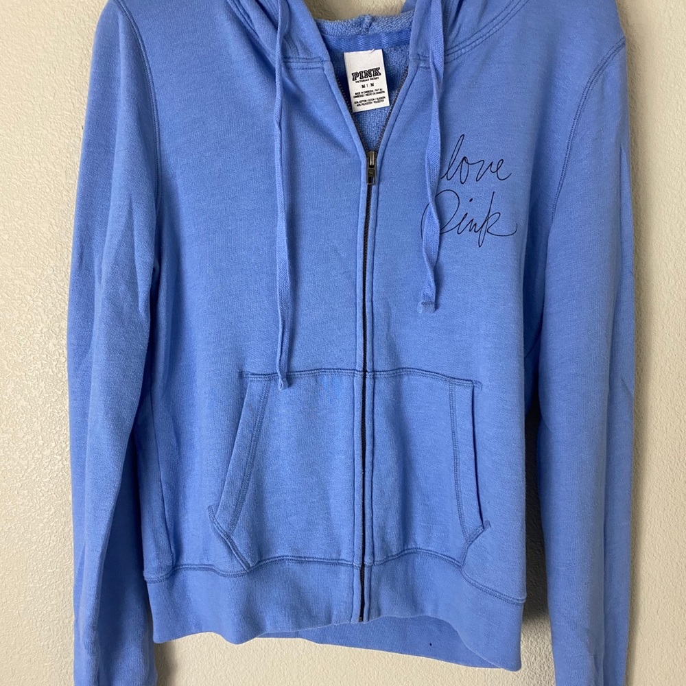 Light Blue VS Pink Zip Up Hoodie Jacket